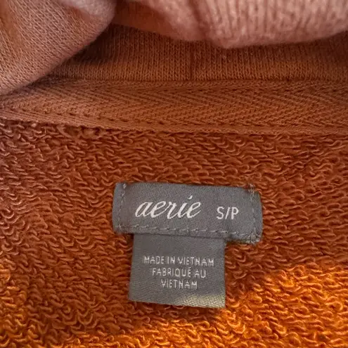 Aerie  Sunday Soft Turtleneck Burnt Orange Oversized Funnelneck Sweatshirt Small thumbnail 6