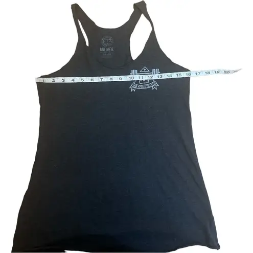 IAB MFG Gray Graphic Racerback Tank Top Gym Fitness Workout Tee M Size M