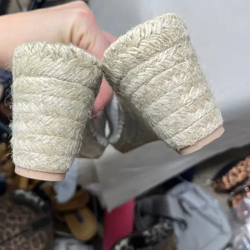 Patricia Green NWOT Shen Espadrille Mules White Linen sz 7