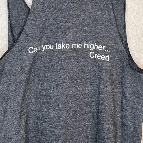 American Apparel  Gray Creed Can You Take Me Higher Racerback Workout Shirt Large