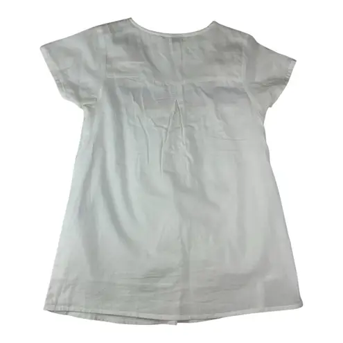 Funky People women's medium White Top with Colorful Accents granny square pocket