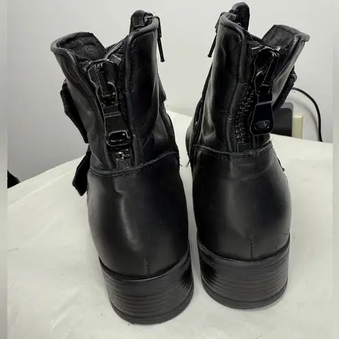 Mark Jenkins Black Chunky Leather Combat Buckle Boots Sz 10