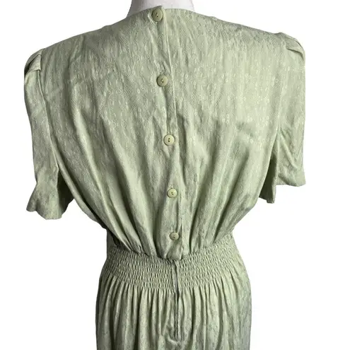 Halmode Petites Vintage Sage Lace Detail Midi Dress Green Size 16P