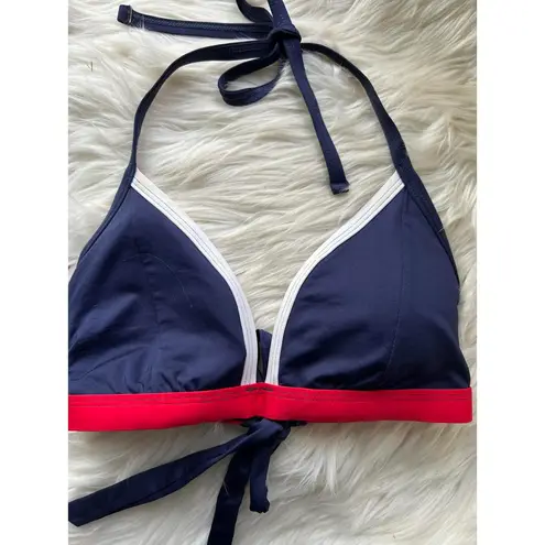 Kona Sol Women's Navy Blue and Red Bikini Top