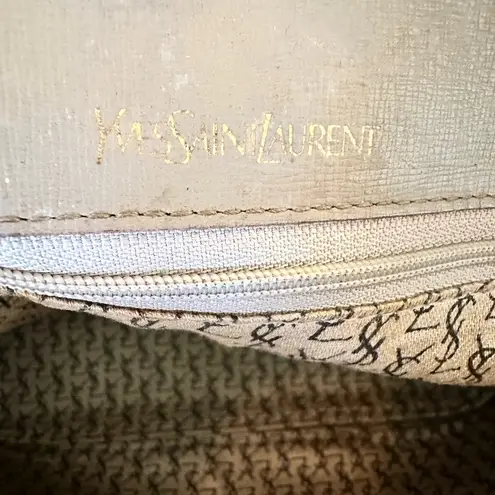 Yves Saint Laurent Autre Marque PVC Leather YSL Logo Giraffe Tote Vintage Tan