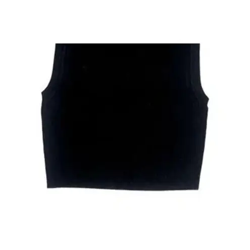 ZARA  Casual Ribbed Sleeveless Knit Crop Top Crew Neck 90s y2k S Black #3137