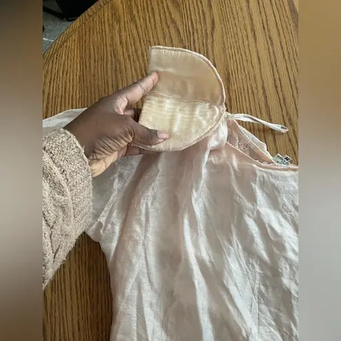 Sequined Light Pink 100% Silk Blouse Made In India Size M Vintage Classy Formal Size M