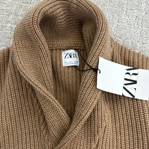 ZARA NEW NWT  camel tan beige wool Blend high neck Soft Knit Sweater long sleeve