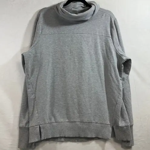 Jockey Gray Sweatshirt Women's Size XL Finger Slit Sleeve Soft Fleece Cowl Neck