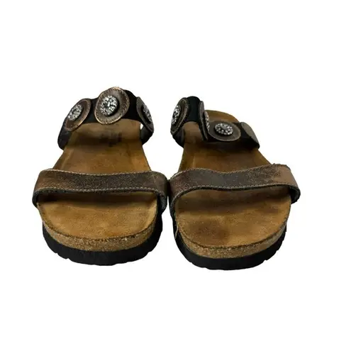 Naot Marissa Slides Burnt Copper Leather 37 6 Brown