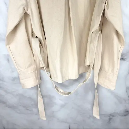 L'Academie NWT Lucie Shacket Collared Belted Button Down Shirt Jacket Canvas XL