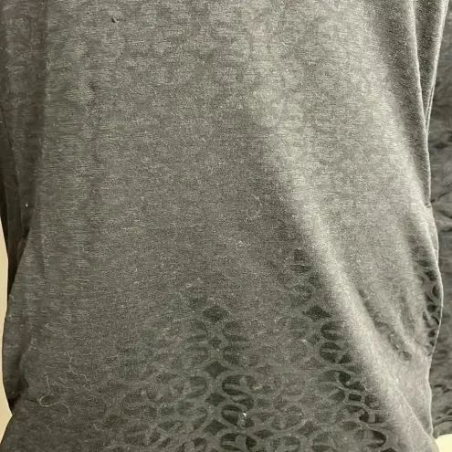 Calia by Carrie Underwood Funnel Neck Top Size Large Black Long Sleeve Textured