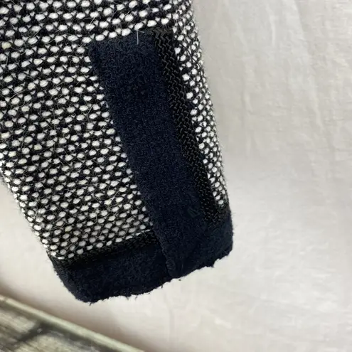 Castleberry Black & White Tweed Knit Open Front Vintage Cardigan Sweater 12