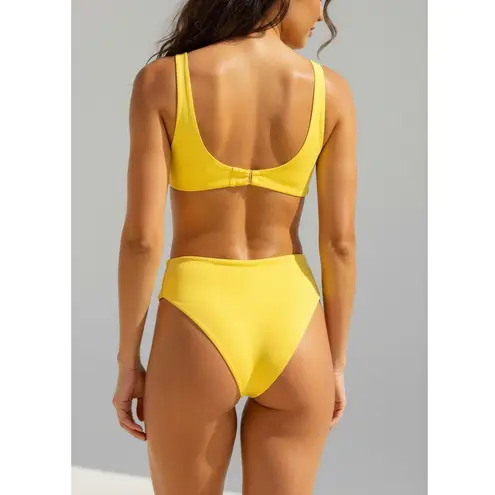 Agua Bendita Kasie Oazze Cut-Out One-Piece Swim, Yellow, Large