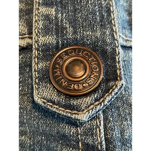 Seductions Denim Button Fly Hipster Flare Jeans size 9 Blue