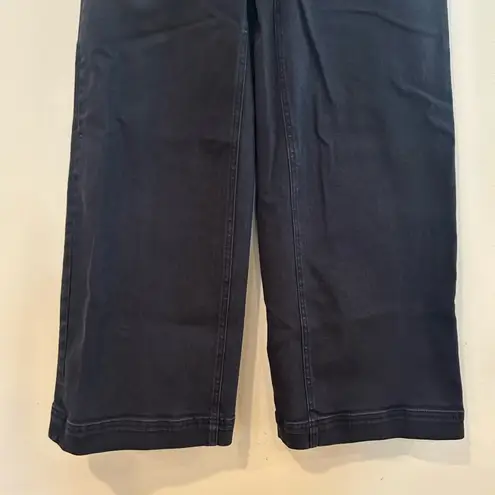 Everlane  Navy Blue The Wide Leg Crop Pant Stretch Trouser Pockets Women's Size 2