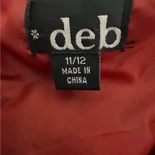 Deb store Deb Strapless Red Tulle Corset Dress Lace Up Party Prom Homecoming 11/12 Juniors