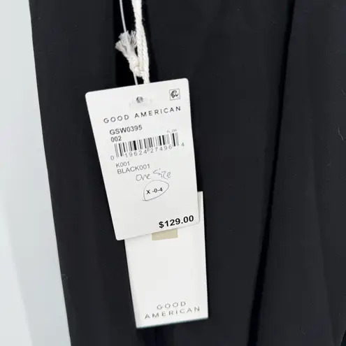 Good American  Jumpsuit One Size Sexy Twist Romper Wide Leg Semi Sheer Black NWT