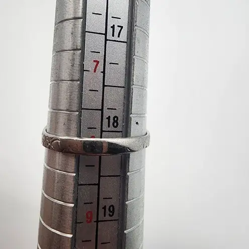 Vintage Uncas 14 Karat GE White Gold Mother of Pearl Ring (8) Silver