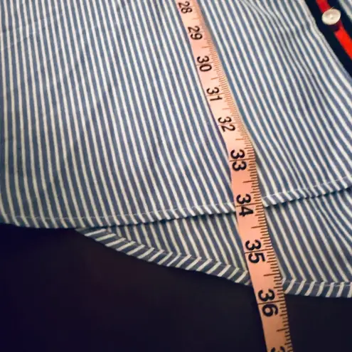 Love j Striped Shirt Dress Roll Tab Long Sleeve Button Down 1X