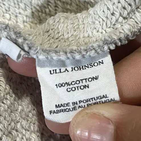 Ulla Johnson Women's Gray Philo Puff Long Sleeve Crewneck Sweatshirt Size Small