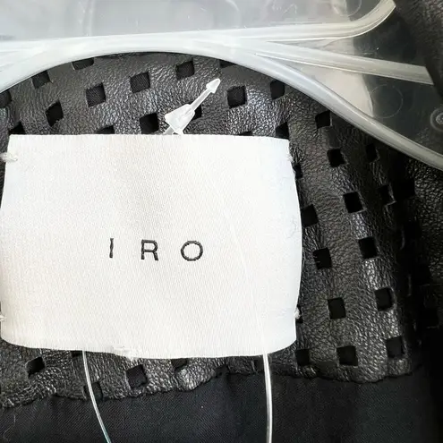 IRO caelie black lamb leather biker jacket size 6 US women