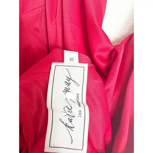 Katie May Bananas Midi Dress Size Small Cherry Red Asymmetric One Shoulder