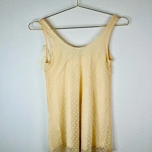 julie's closet Julie’s Closet Women’s Small Cream Sleeveless Tank Top Bow Accent Polka Dot