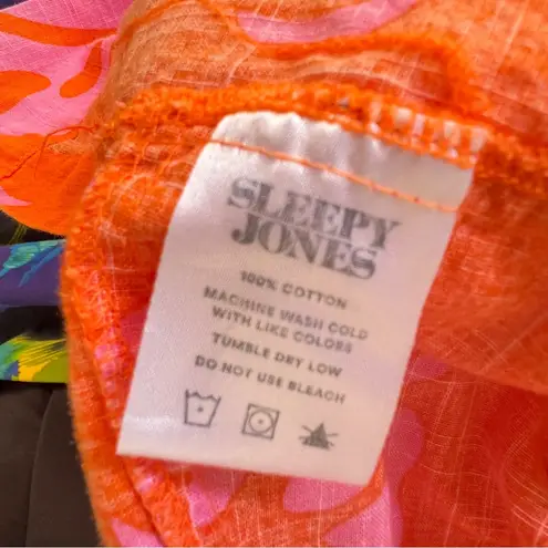 Sleepy Jones Aloha Jane Tunic Dress mini in Aloha Floral orange pink Sz XS