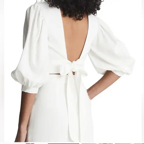 Reiss Ava V Neck Bow Back Cuffed Sleeves Crop Top Women’s Sz 8