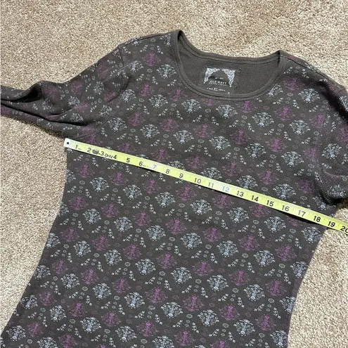 Old Navy Vintage 90s y2k  Womens Thermal Long Sleeve Cute Grunge AOP Top Sz XL