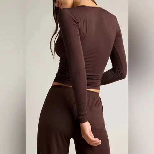 Negative Underwear Whipped Henley in Espresso, Size Medium