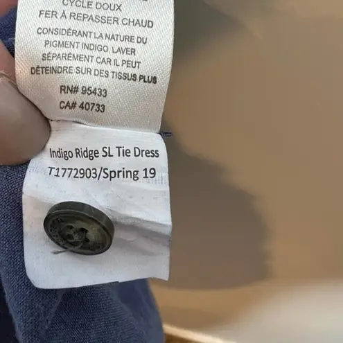 Toad & Co WOMEN'S INDIGO RIDGE SLEEVELESS TIE DRESS casual cotton size small