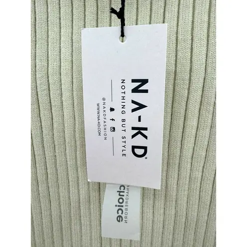 NA-KD NWT Dusty Light Green Stretch Knit Ribbed Bandage Pencil Knit Skirt Medium