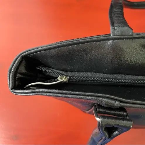 NWOT Black Pleather Shoulder Handbag Purse with Silver & Black Hardware