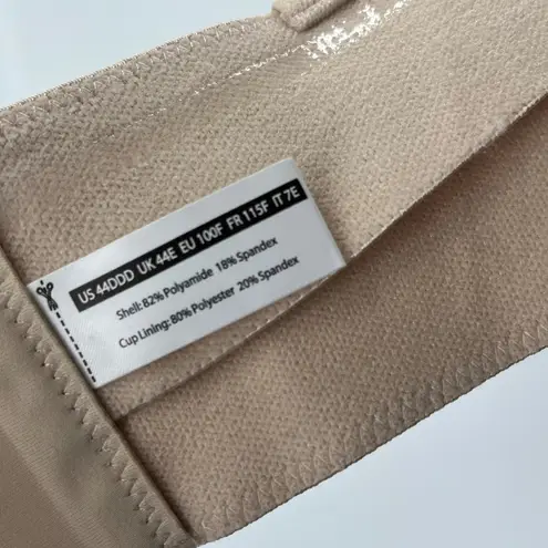 Strapless Bra Beige 44DDD Underwire Padded Full Coverage Back Clasp Tan Size undefined - Image 4