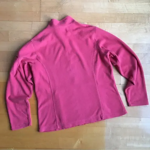 LL Bean Full Zip, Lightweight Fleece Jacket, Pink, Red, Size M Pink Size M
