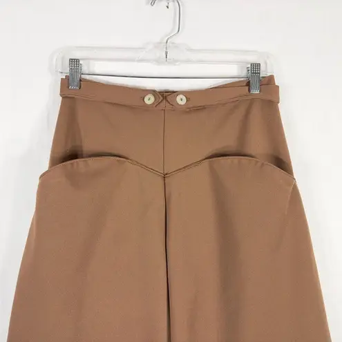 Vintage Uniform Wrap Skirt Solid Brown Deep Pockets Army Womens Soviet 1014 Size L
