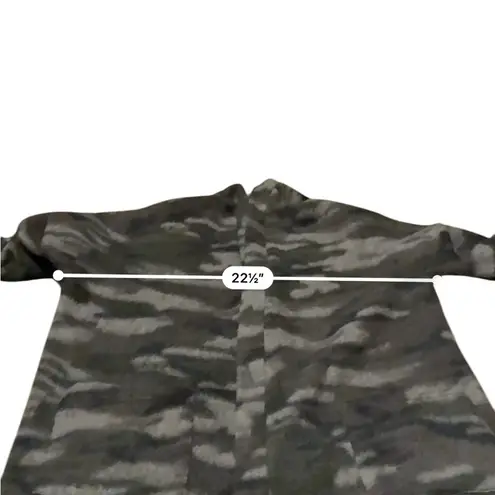 Nanavatee Green Camo Long Sleeve Open Knit Fuzzy Soft Cardigan Sz S/M