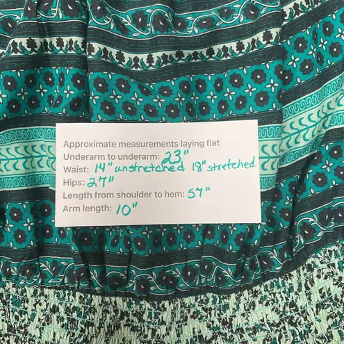 LASCANA Cold Shoulder Maxi Dress Size 8 Green Floral Print Summer Boho