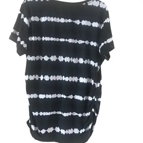 Time and Tru XL Short Sleeve Maternity Blouse Black