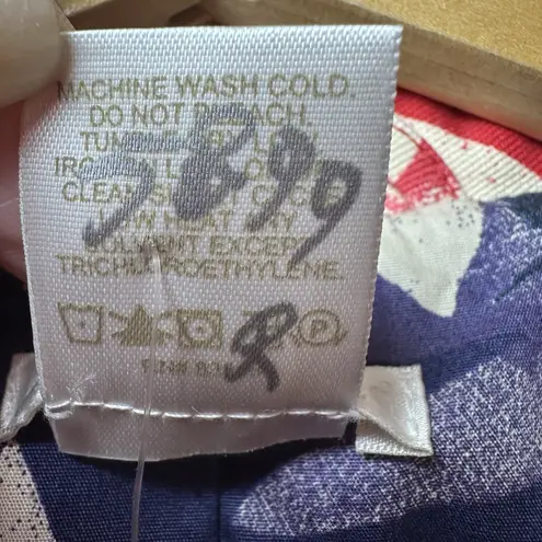 NWT Austin Reed Red Floral Retro Luxe Belted Double Breasted Blazer Jacket M Size M