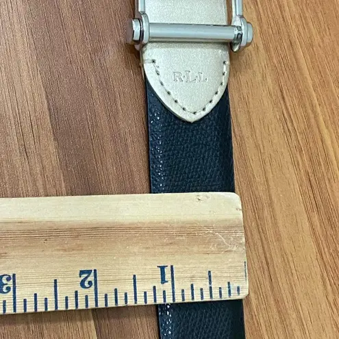 LAUREN Ralph Lauren Black & Gold Leather Reversible Women’s Belt Waist 29.5