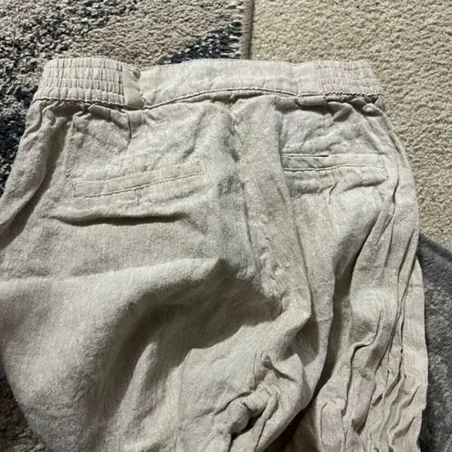 SOVERE | Instance Linen Straight Leg High Waisted Trousers Pants Natural S