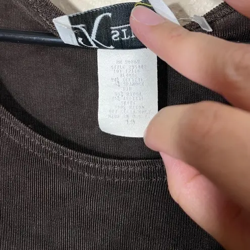 K Studio Vintage Maxi Elephant Patterned Skirt Scoop Neck Dress Size 10 Brown