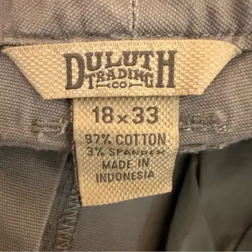 Duluth Trading Company Women’s Canvas Work Utility Pants Bootcut Grey Size 18 Gray