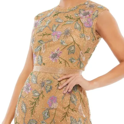 Mac Duggal NEW Beaded Floral Gown, Mustard Yellow in a Size 10, New w/Tag $598