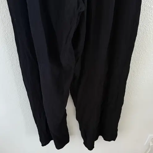 Kona Sol Tie Waist Beach Pool Cover Up Pants Black Medium