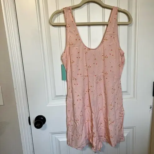 Abound  Romper Womens M Floral Peach Colored Orange‎ Button Front