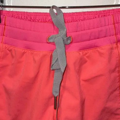 Lululemon Womens Drawstring Flat Front Running Athletic Shorts Coral Pink Size 6